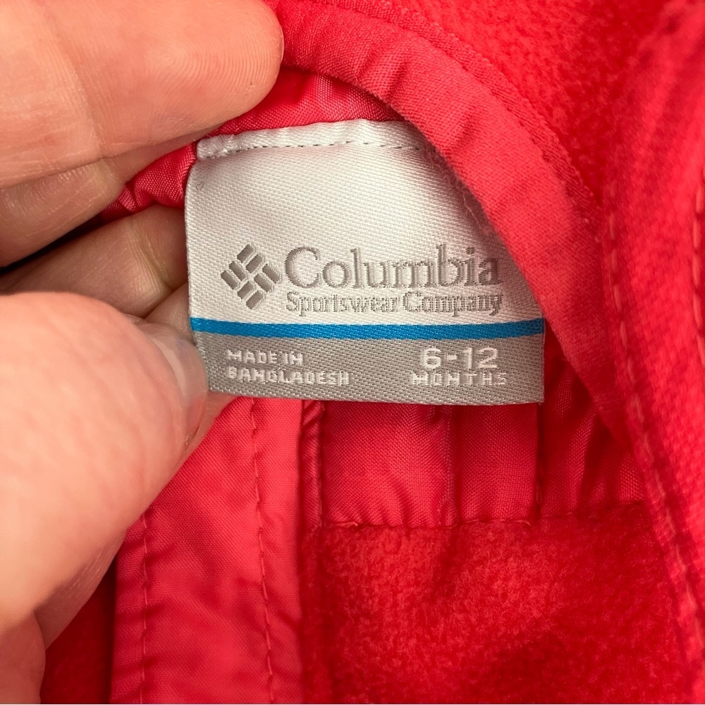 Columbia bib snow overalls bright pink one piece baby ski pants size 6-12 months - Picture 5 of 12